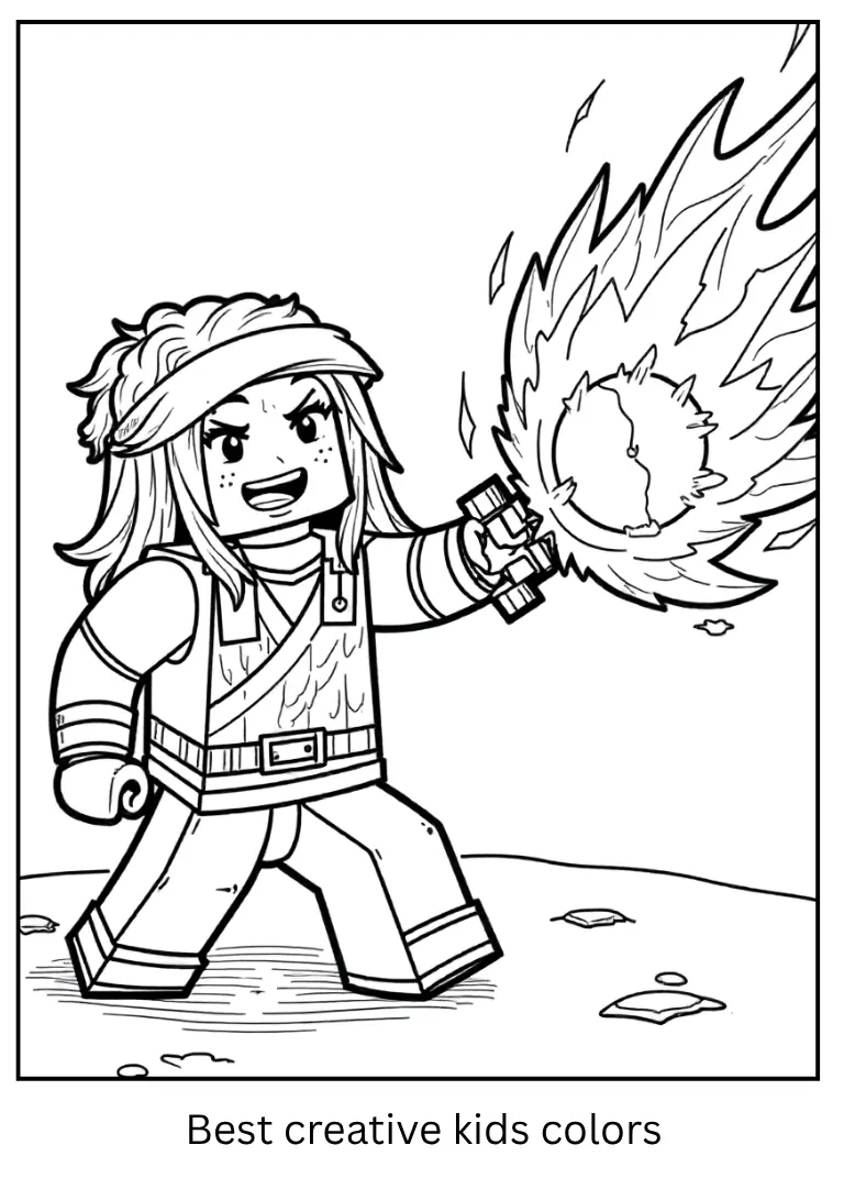 Alex Battles Blaze – Minecraft Coloring Sheet