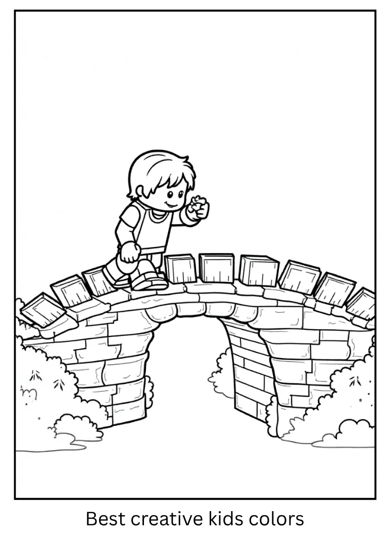 Alex Builds a Bridge – Minecraft Coloring Sheet