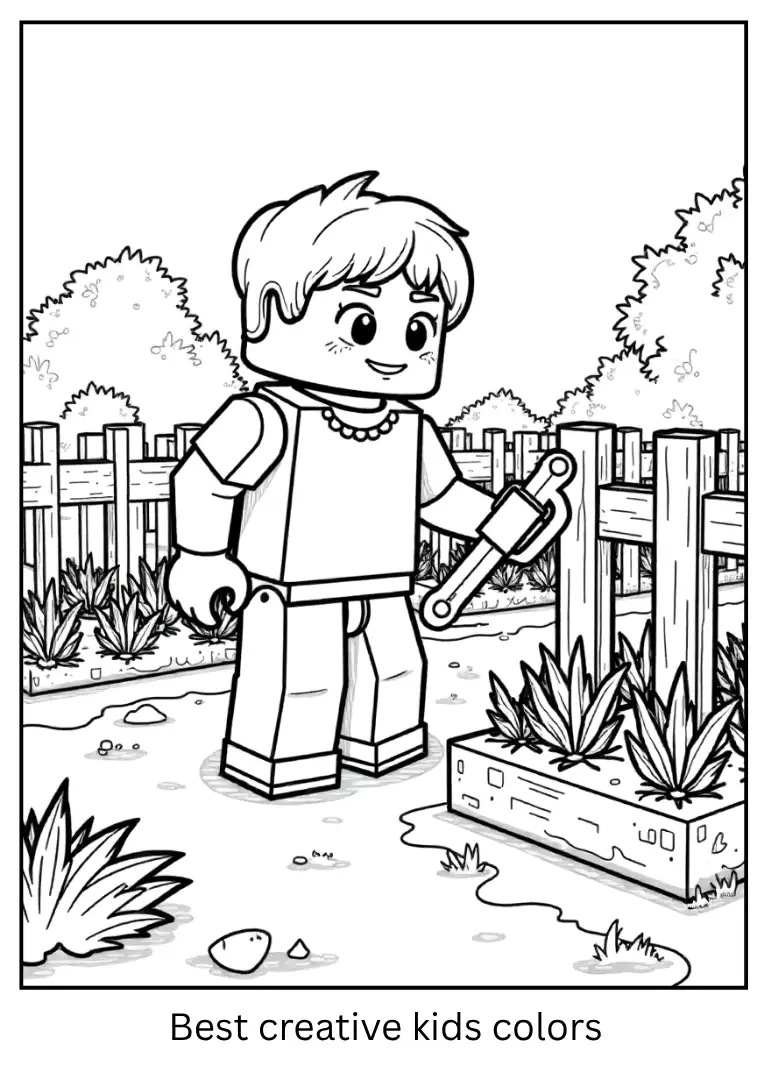Alex Builds a Farm – Minecraft Coloring Sheet