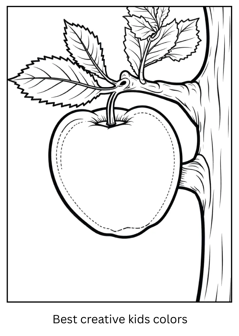 Apple Climbing Tree Coloring Page