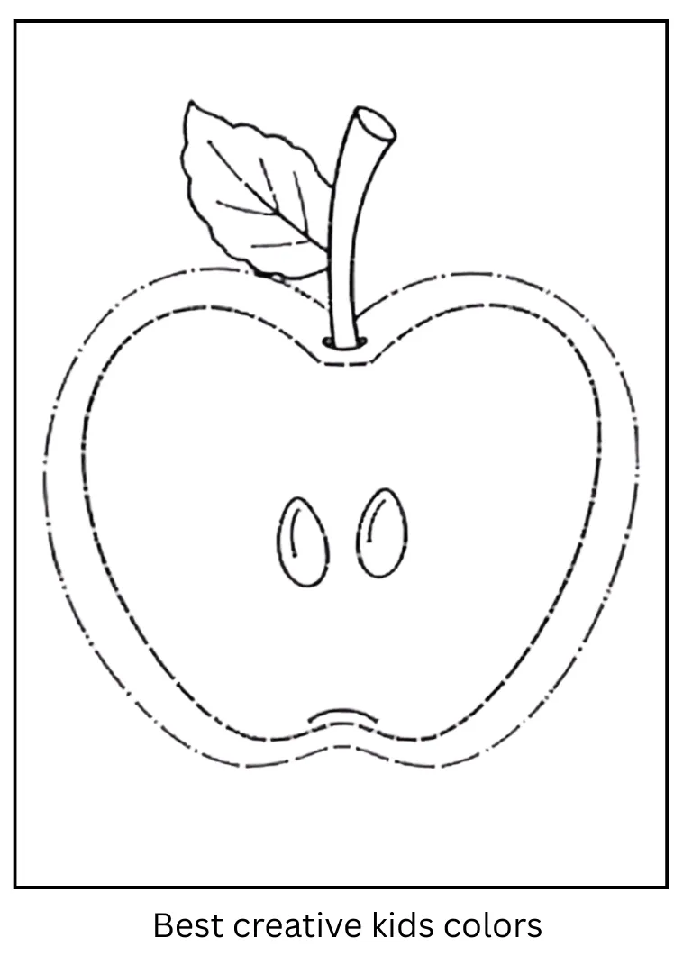 Apple Core Shape Coloring Page