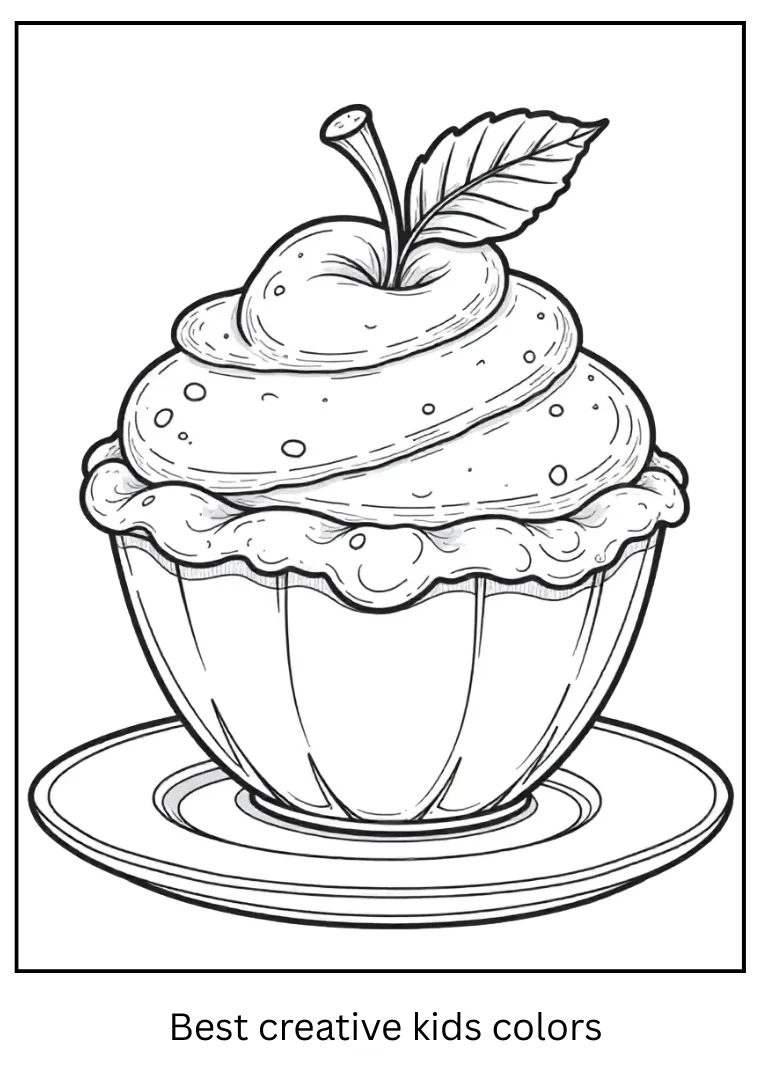 Apple Dessert Delight Coloring Page