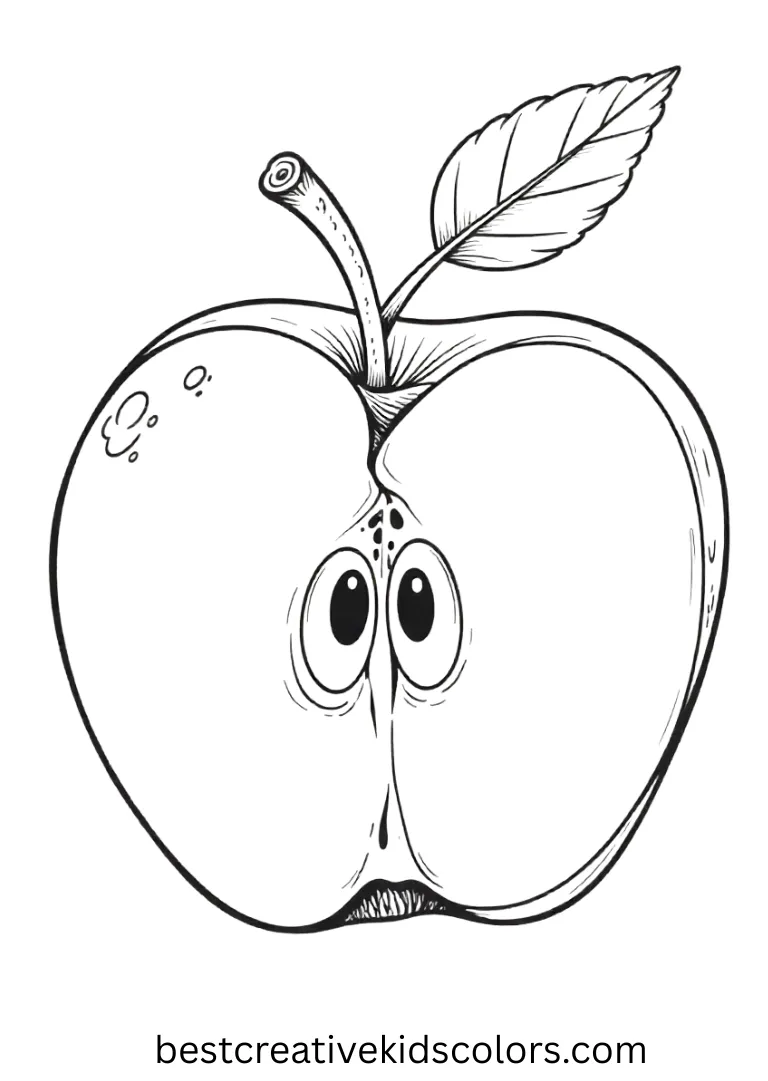 A detailed apple slice showing seeds and core for learning.