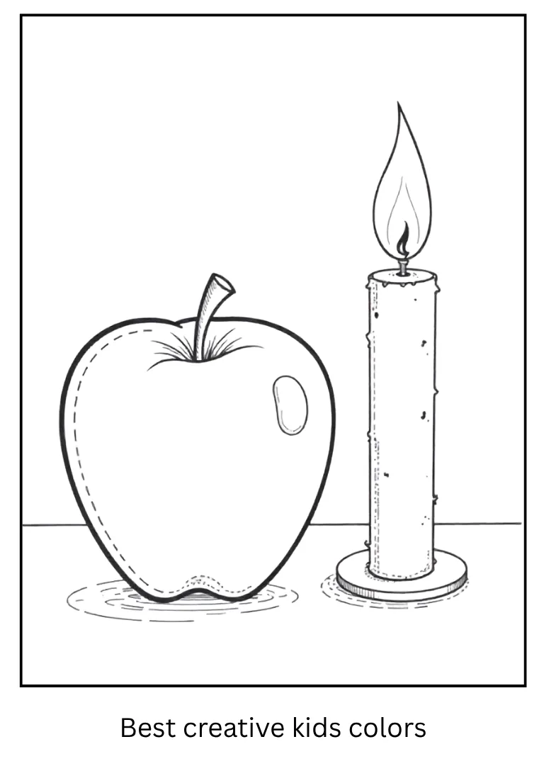 Apple by Candlelight Coloring Page