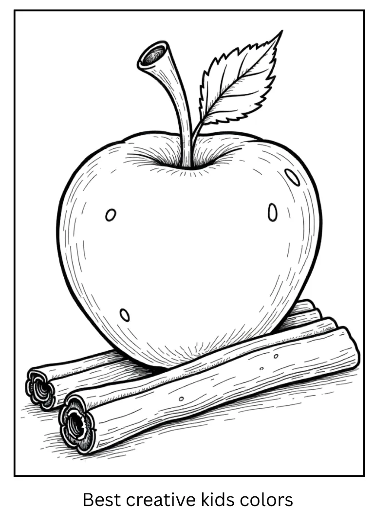 Apple with Spices Coloring Page