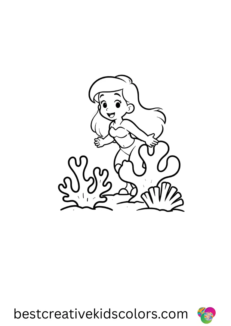 Ariel Coloring pages Explore the undersea world with Ariel Coloring pages, perfect for imaginative coloring.