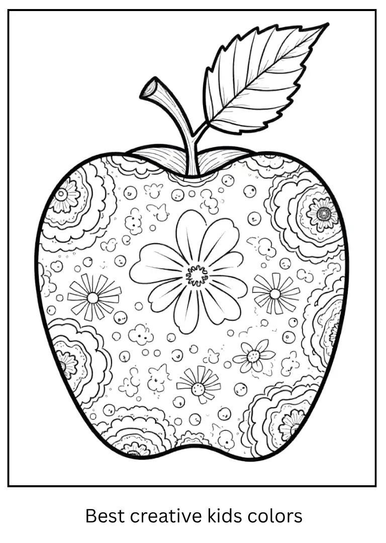 Artistic Apple Coloring Page