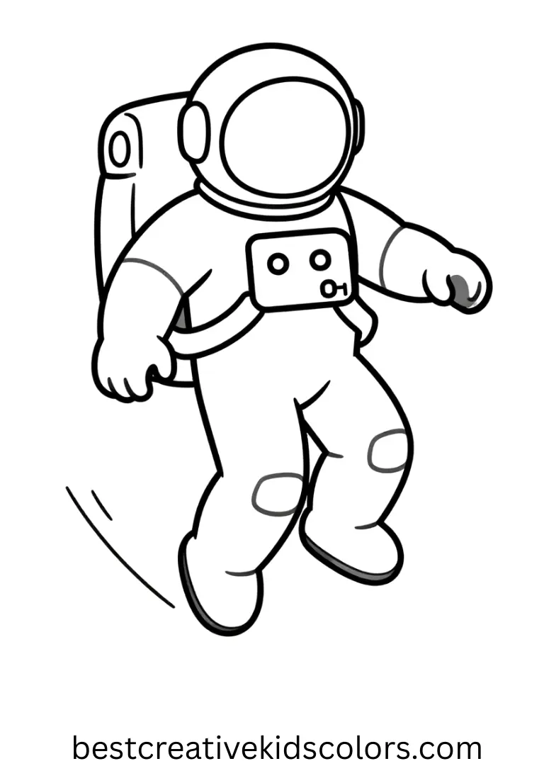 Gentle sketch lines appear as a comet glows past a drifting explorer in Astronaut floating in space Drawing.