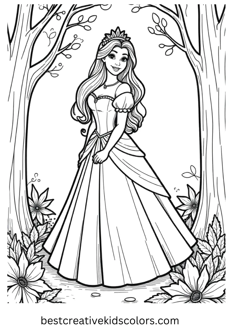 Aurora’s Enchanted Forest Disney Coloring Page Explore the enchanted forest with Aurora using easy, creative Disney Coloring Pages for children.