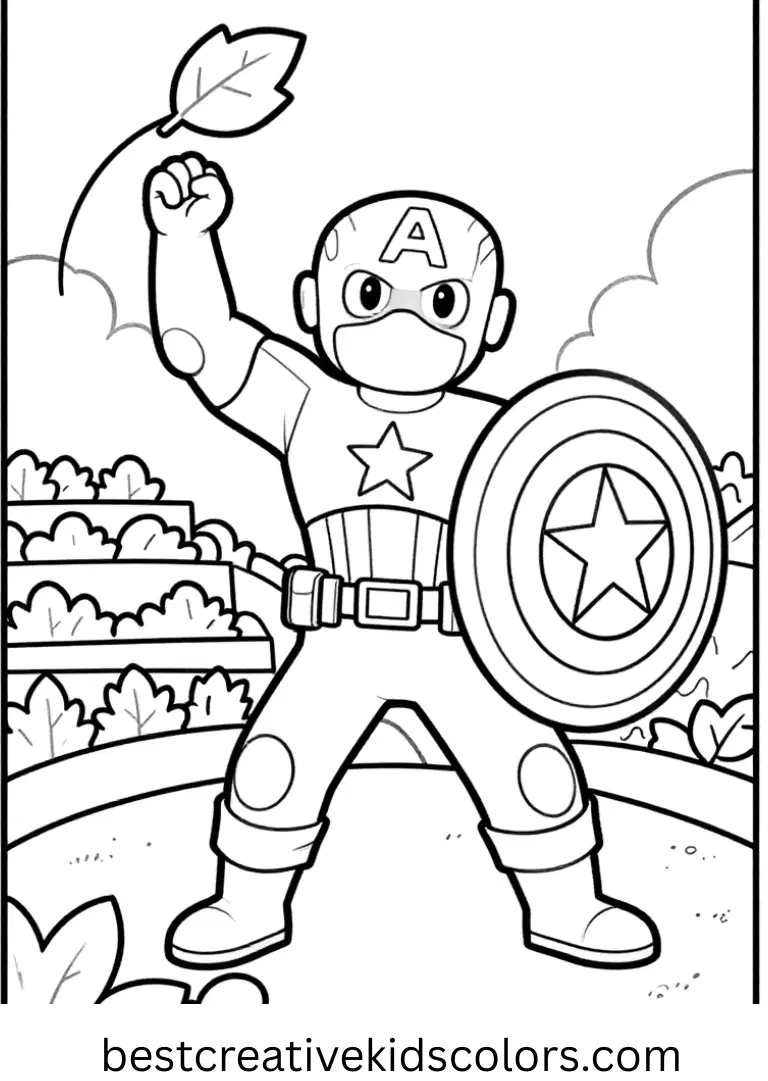 Avengers captain america coloring page free download begins with him sweeping leaves into neat garden rows.