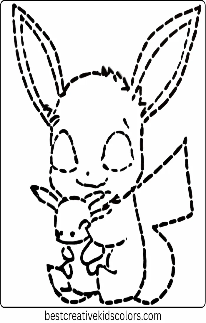 Baby Eevee Hugging a Plush Toy