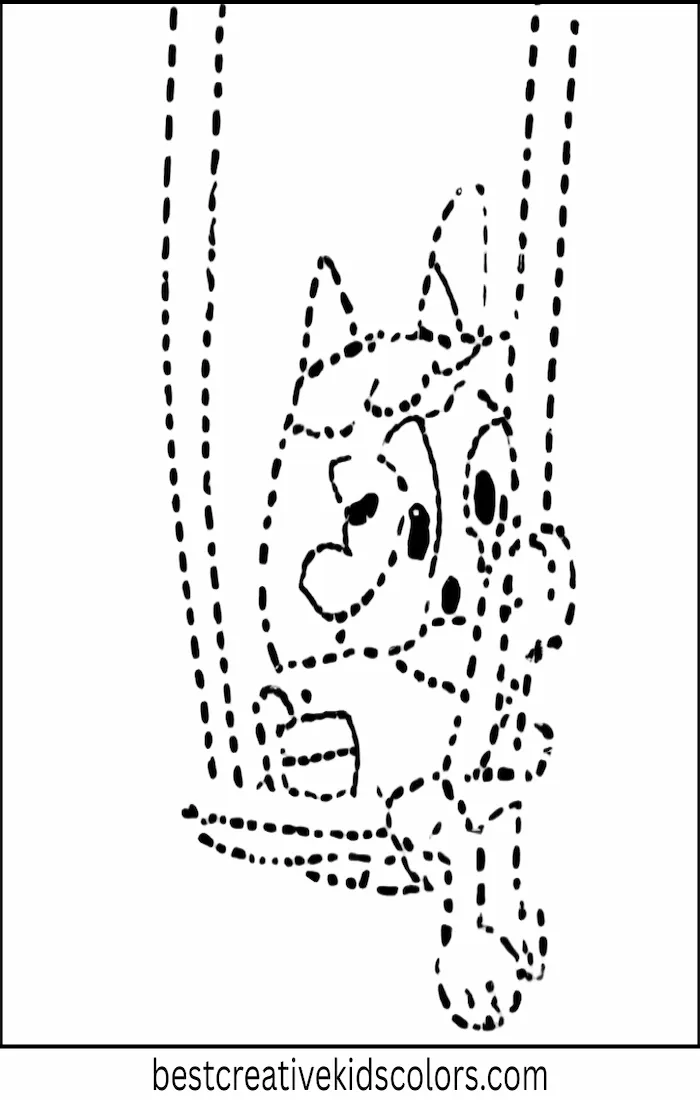 Bandit Pushes Swing for Bluey – Easy Coloring