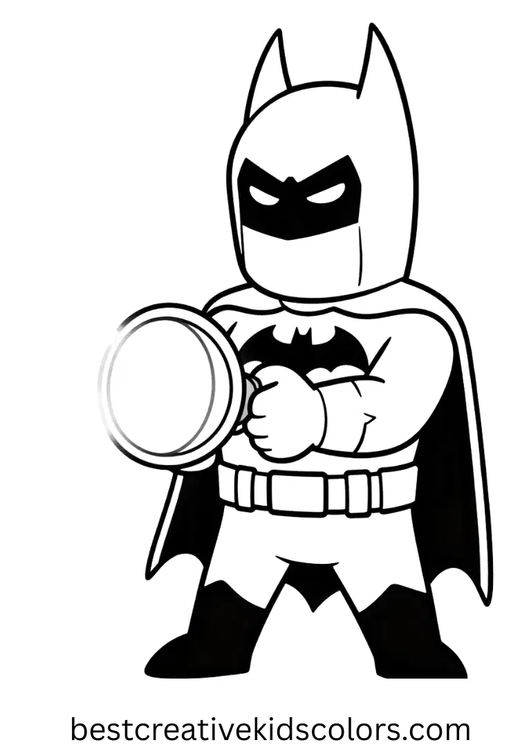 Batman Coloring Pages show him polishing the Bat-Signal lens inside a quiet rooftop room.