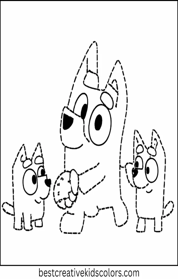 Bingo Cuddles Muffin with Bluey – Easy Coloring
