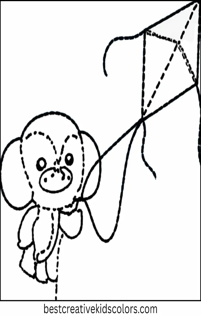 Bingo Flies Kite with Bluey – Easy Coloring