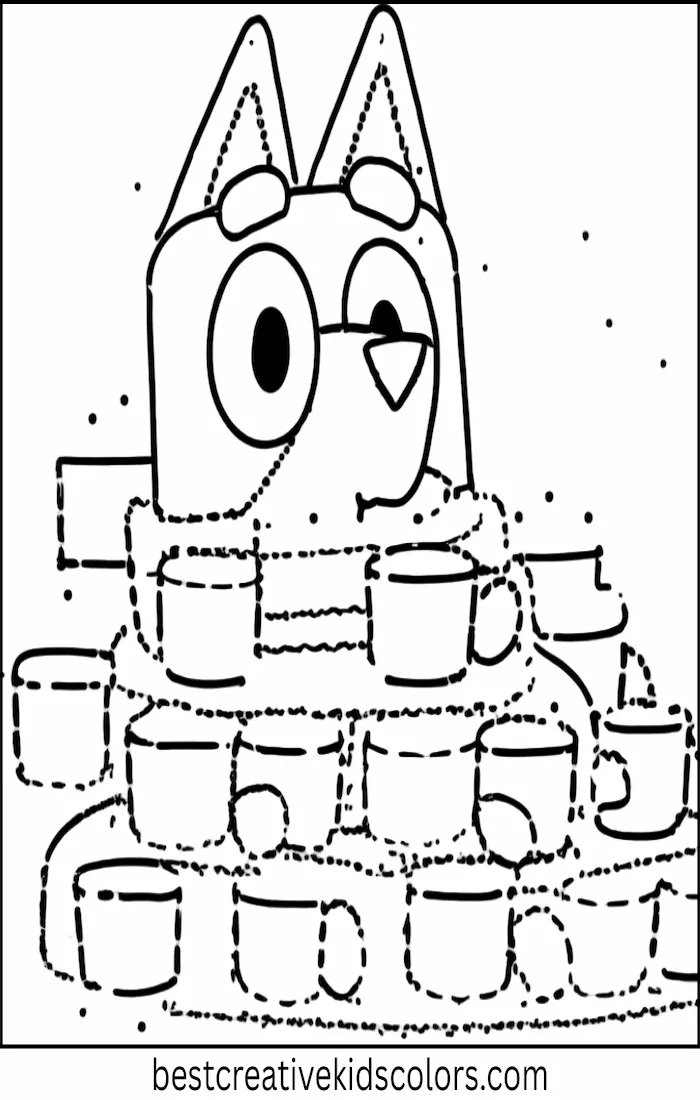 Bingo Stacks Cups with Bluey – Easy Coloring