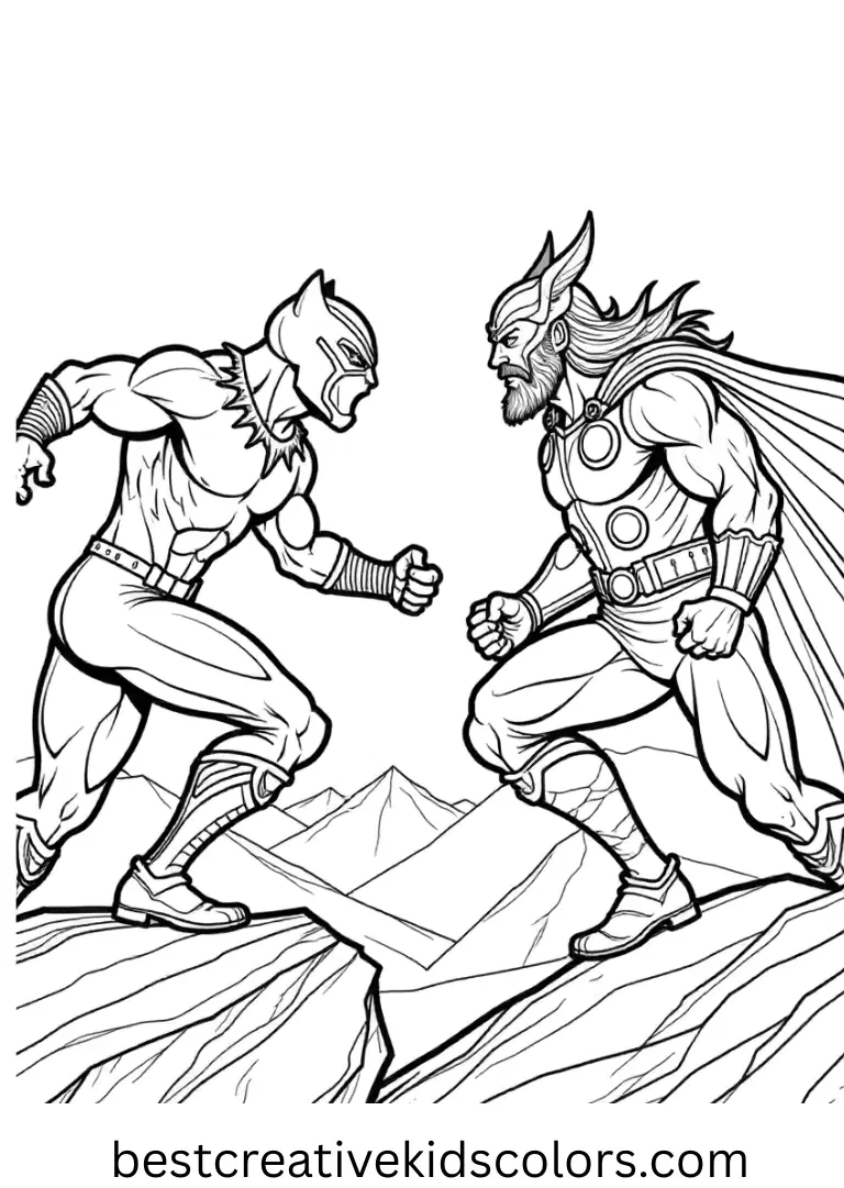Black Panther vs Thor releases a calm pulse across a mountain ridge, tracing distant peaks with light.