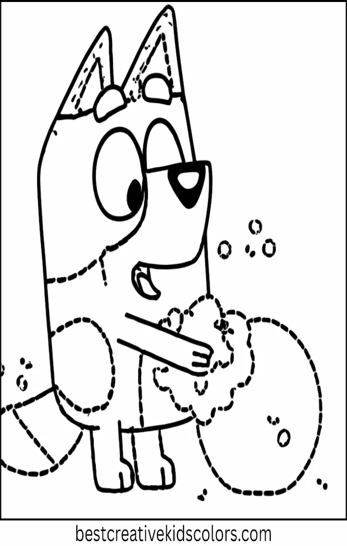 Bluey Builds Snowman – Fun Coloring Outline