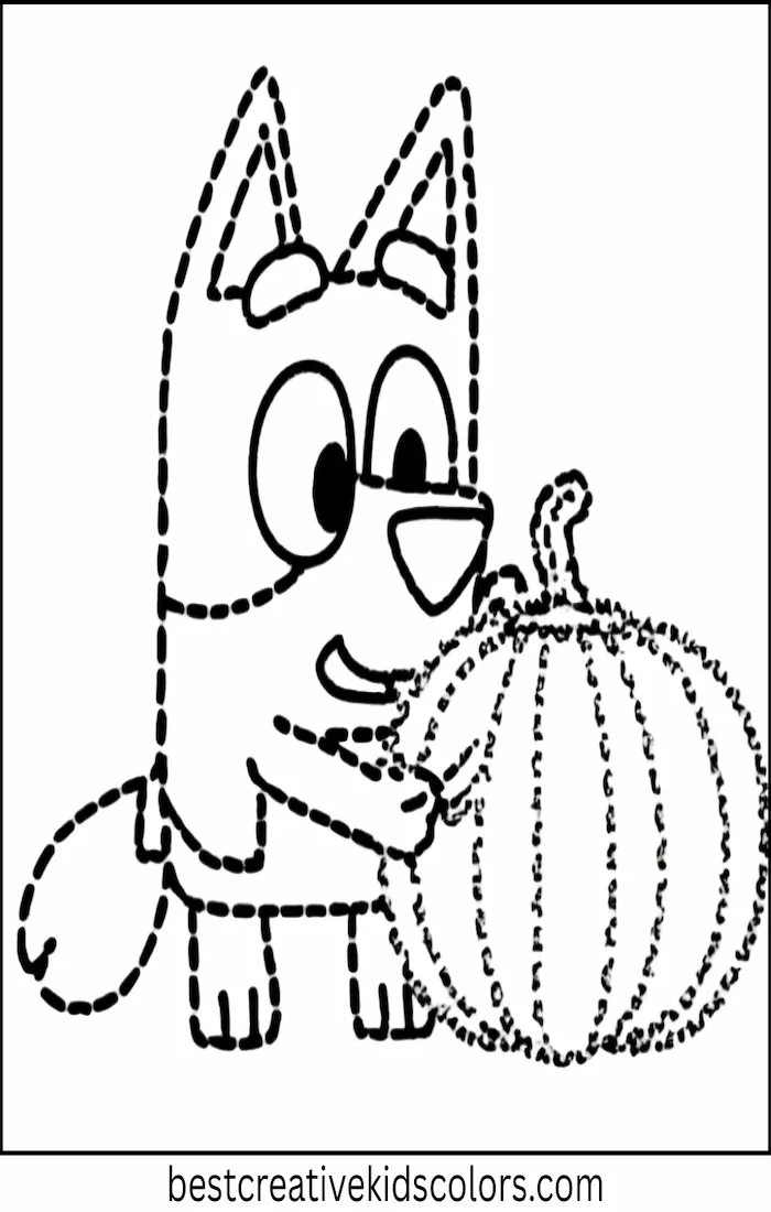 Bluey Carves Halloween Pumpkin – Easy Coloring