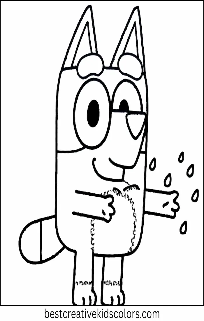 Bluey Catches Raindrops – Kids Coloring Outline