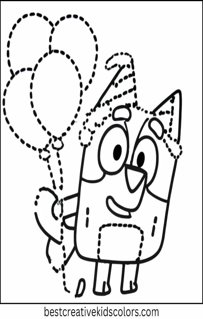 Bluey Celebrates Birthday Party – Easy Coloring