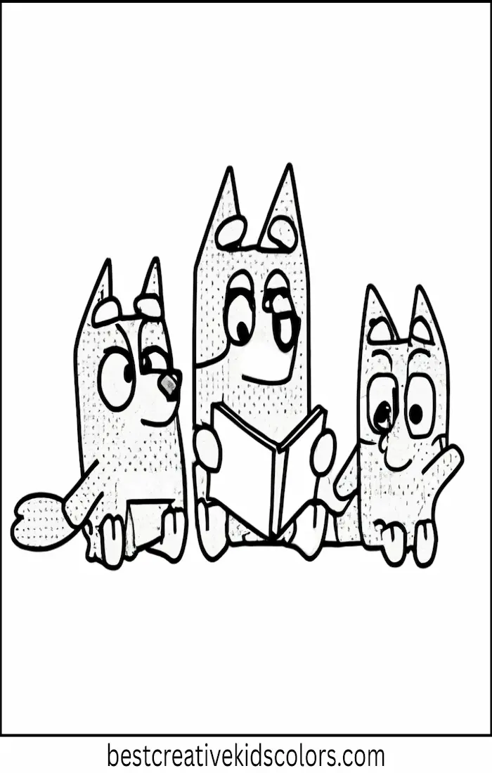 Bluey Coloring Pages – Bandit Reads a Story