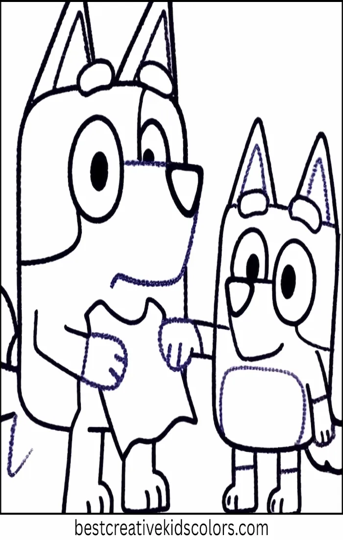 Bluey Coloring Pages – Bluey Helps Mum Fold Clothes