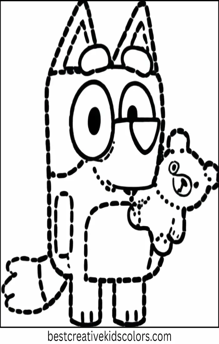 Bluey Coloring Pages – Bluey Plays with Teddy