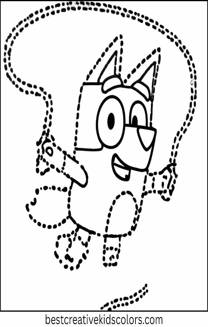 Bluey Jumps Rope – Easy Coloring