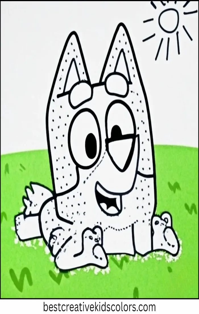 Bluey Enjoys Sunny Day – Kids Coloring Outline