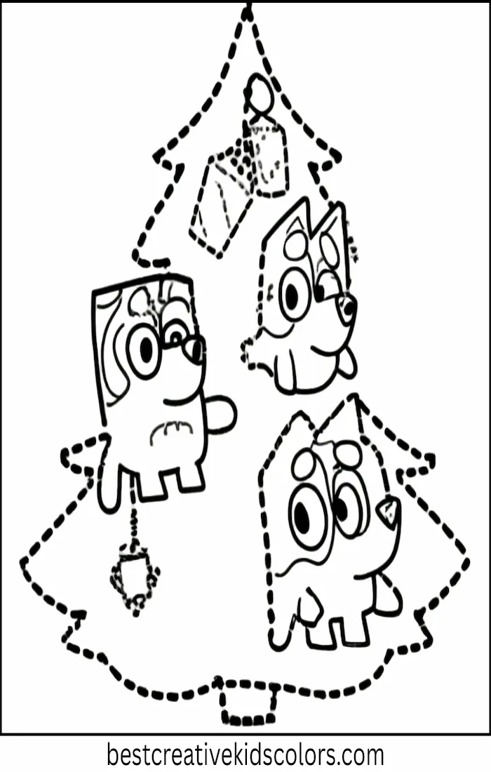 Bluey Family Decorates Christmas Tree – Coloring Fun