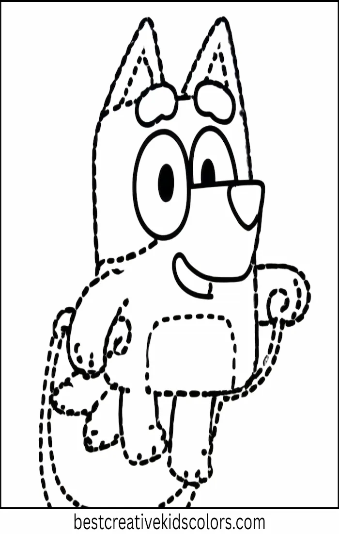 Bluey Helps Indy Jump Rope – Easy Coloring
