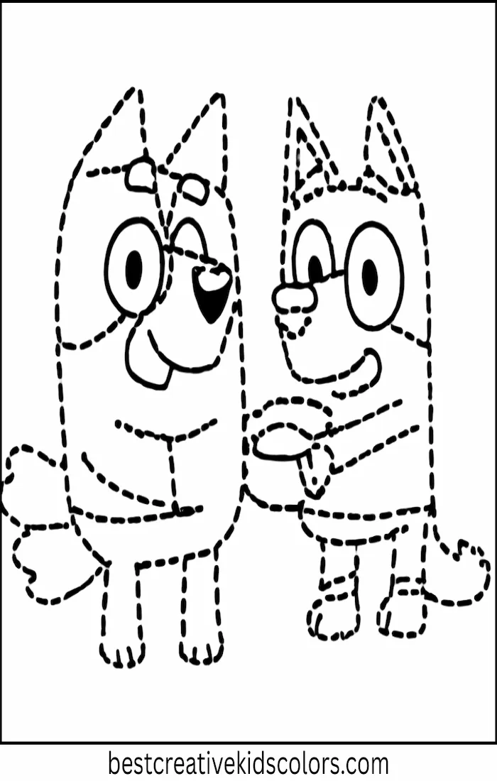 Bluey Helps Judo Feed Pets – Kids Coloring