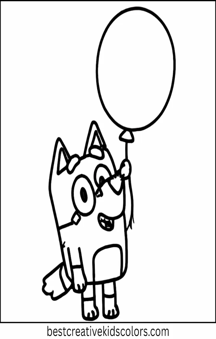 Bluey Plays with Balloon – Coloring Fun