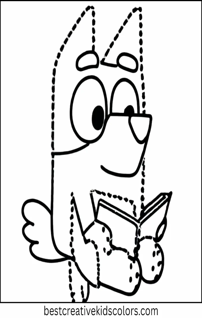 Bluey Reads Storybook – Easy Coloring