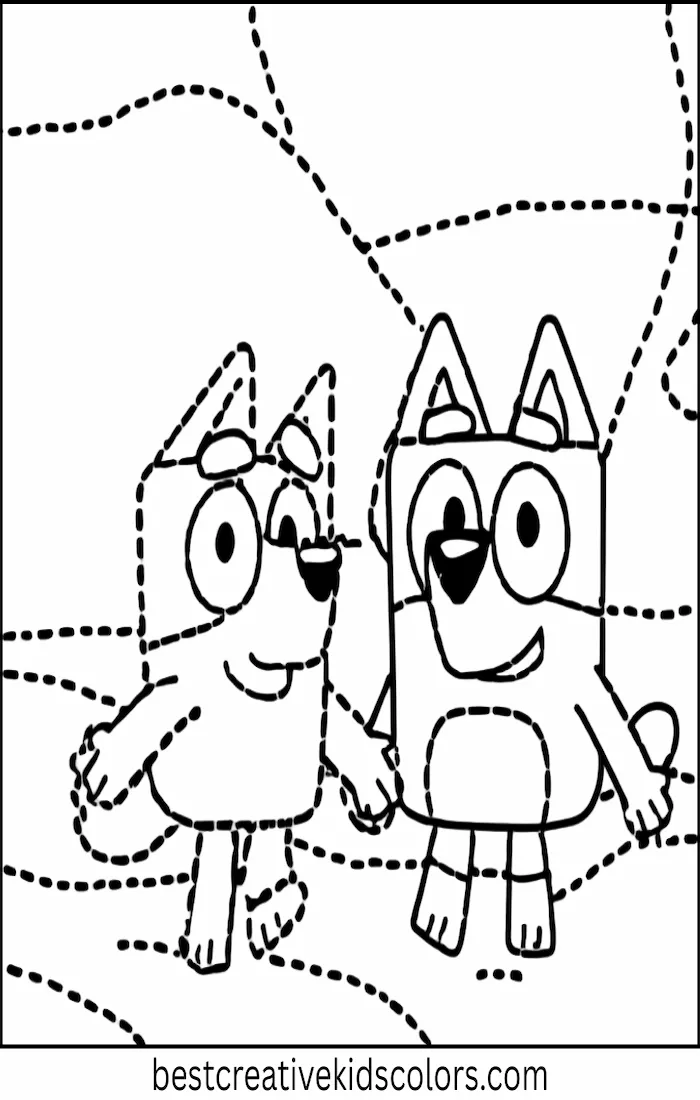 Bluey and Bandit Walk Trail – Coloring Fun