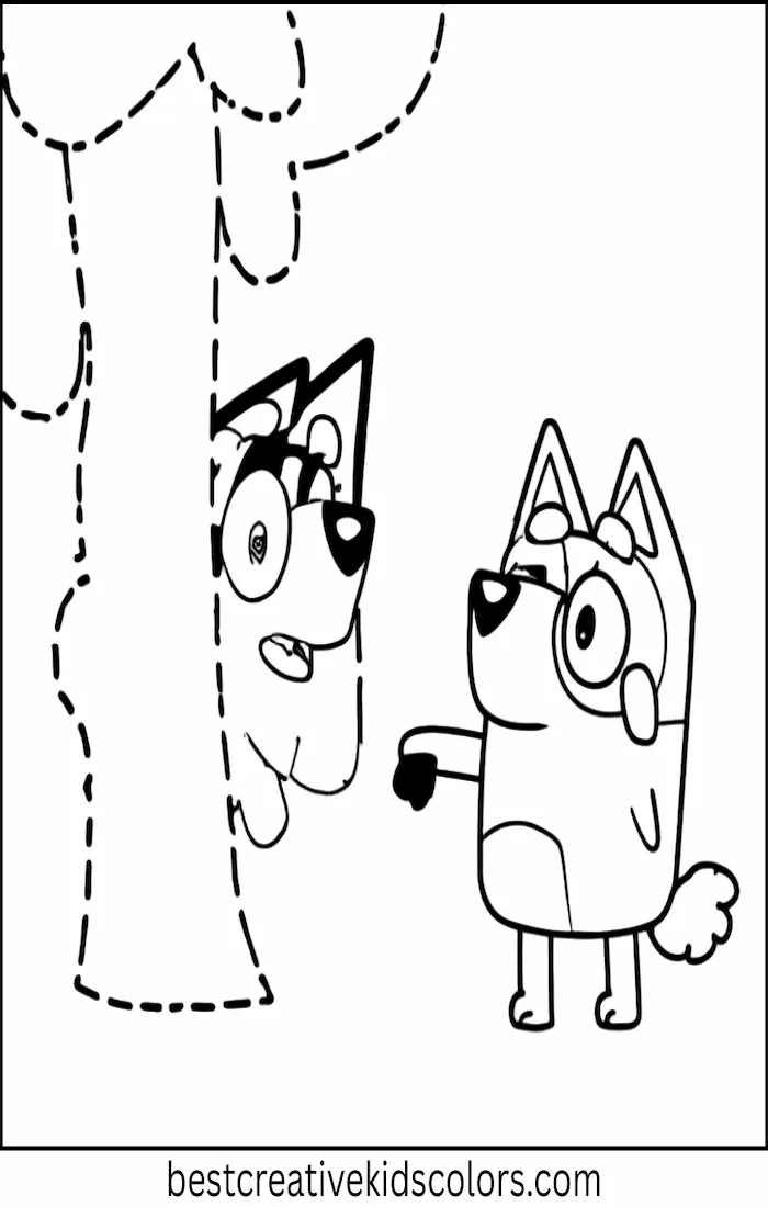 Bluey and Bingo Play Hide and Seek – Coloring Fun