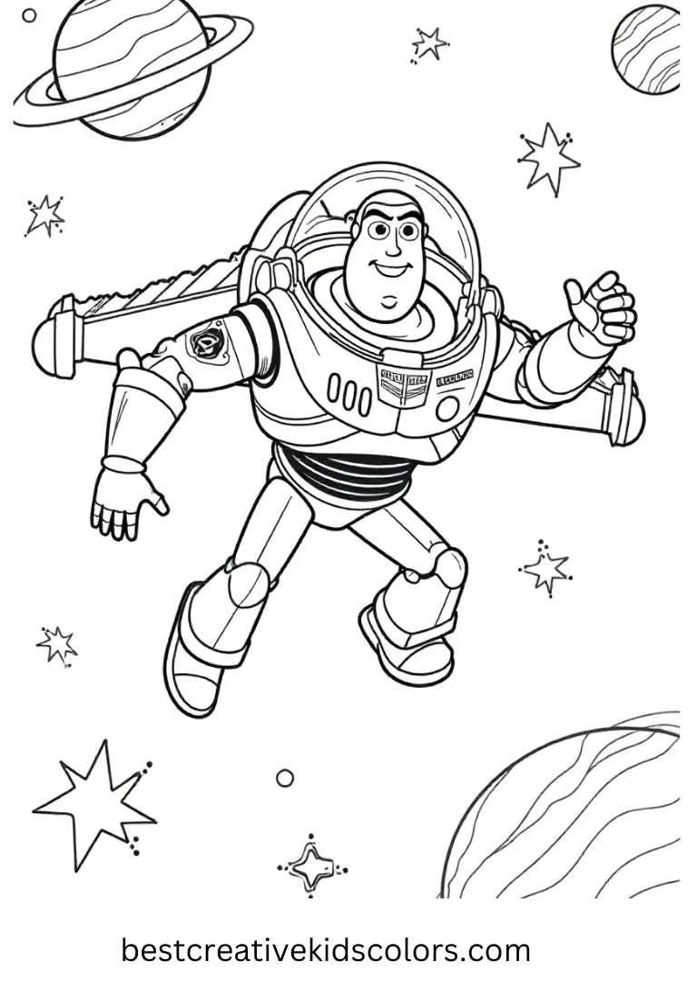Help Buzz chase shooting stars while floating among planets.