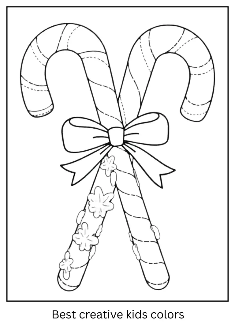 Candy Cane Coloring Sheet for Kids Candy Cane Coloring Sheet for Kids