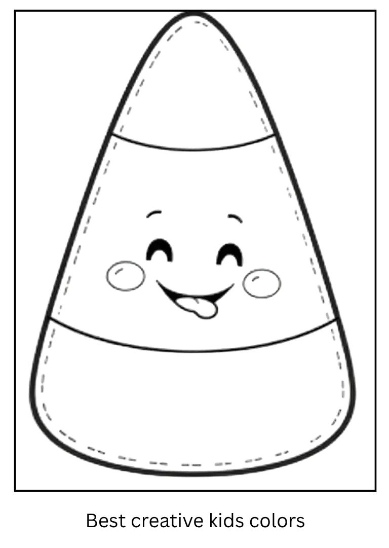 Candy Corn Halloween Coloring Page for Kids