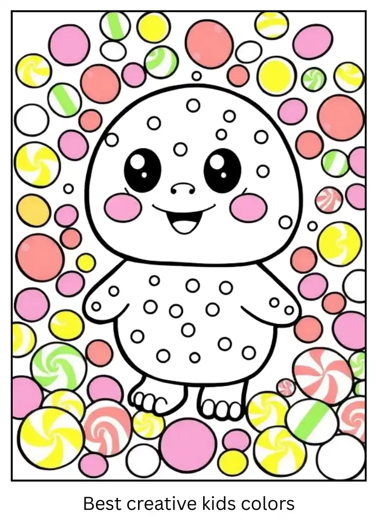Candy Time Labubu Coloring Outline