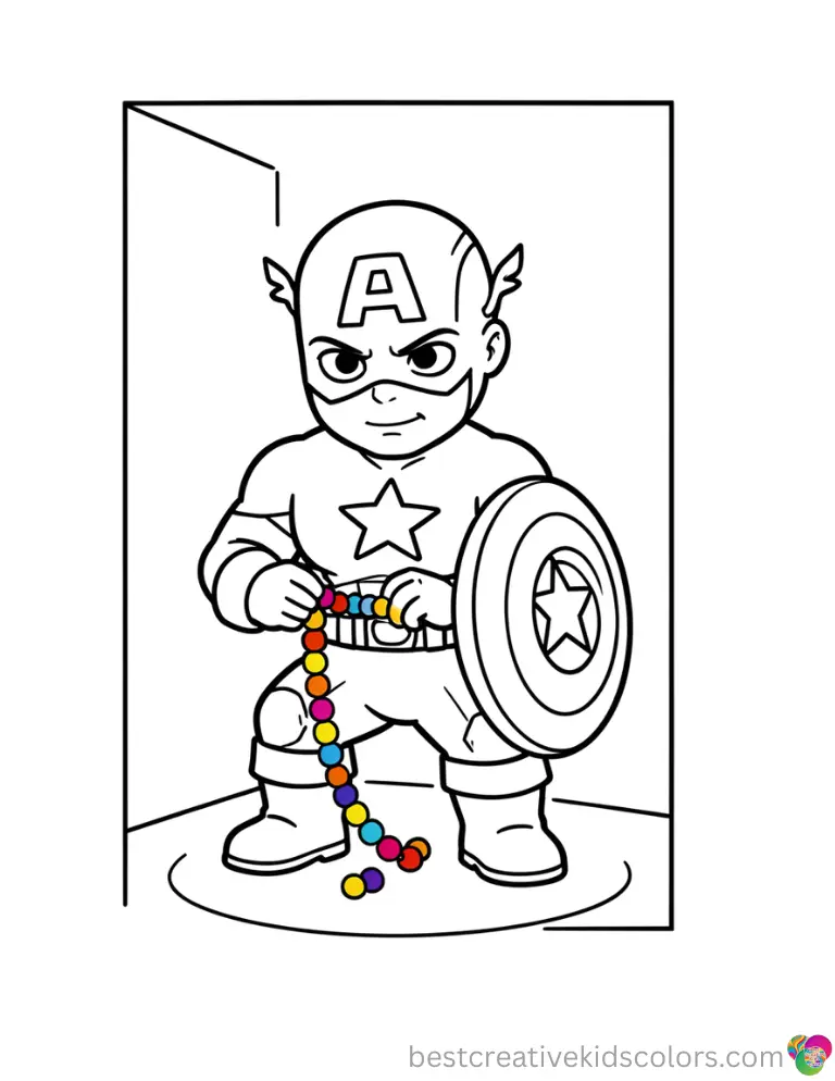 Captain america coloring images easy
