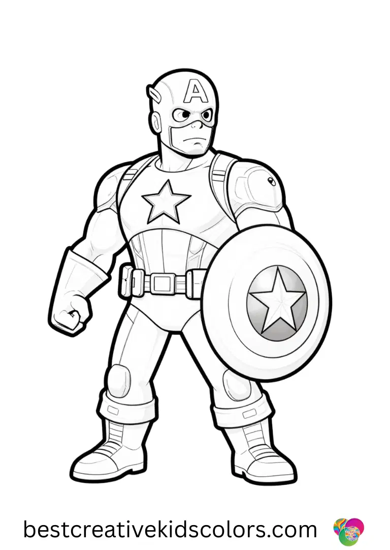 Captain america coloring images pdf features him painting smooth seashells with bright colors.