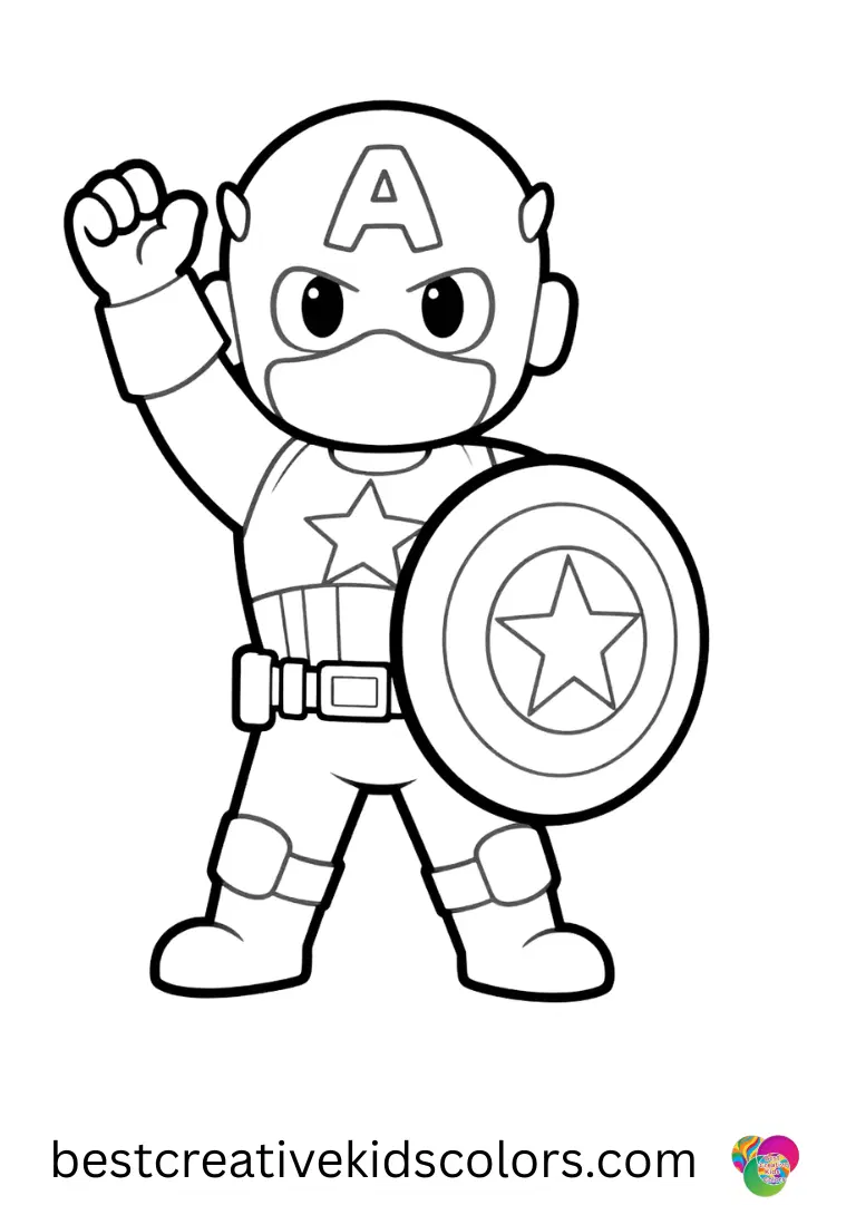 Waving a bright scarf in the soft breeze, Captain america shield coloring page free download enjoys outdoors.