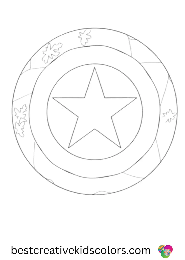 Captain america shield coloring page pdf free download shows him burying a time capsule beside the shield.
