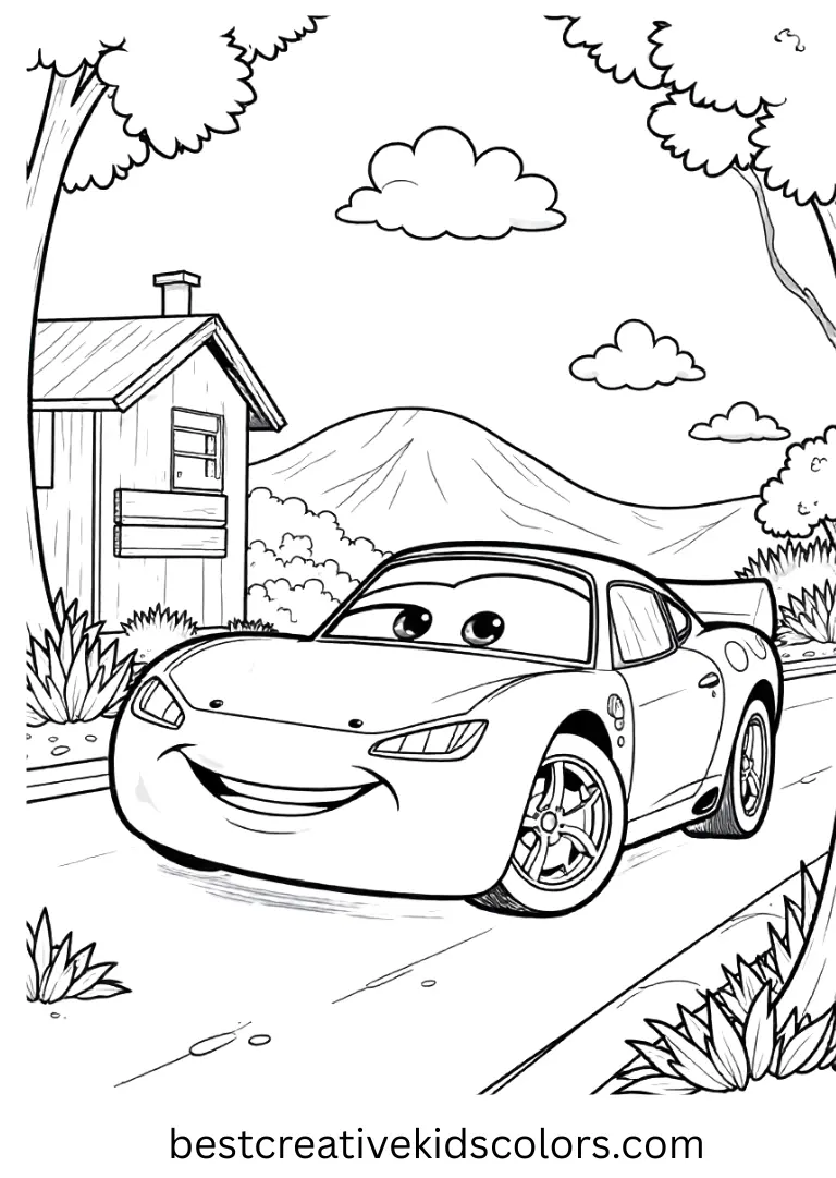 Cars Friends Pit Stop Fun Disney Coloring Page Join the pit crew for action-packed Disney Coloring Pages with colorful scenes.