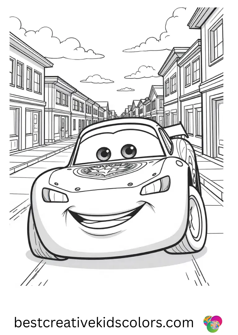 Cars lightning mcqueen coloring page pdf free download Cars lightning mcqueen coloring page pdf free download illustrates him delivering mail along a windy street.
