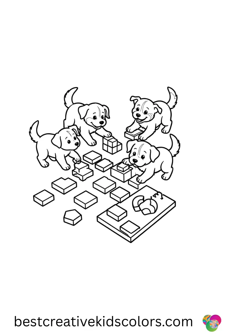 Pups giggle while arranging colorful foam shapes into cheerful patterns in Cat pack paw patrol coloring page easy.
