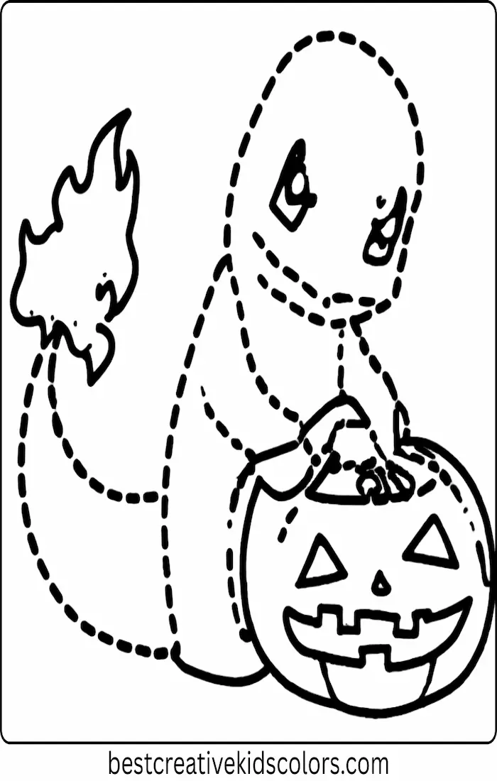 Charmander Lighting a Jack-o’-Lantern