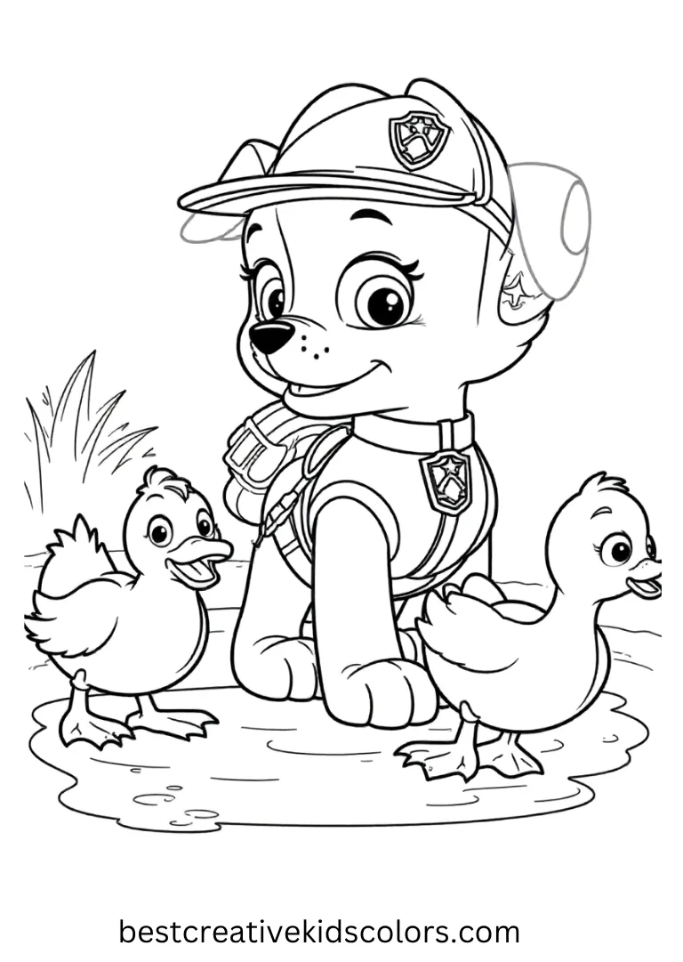 Chase Duck Rescue Adventure Paw Patrol Coloring Activity